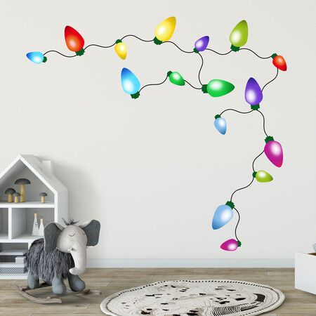 Christmas Decorations Light Bulb Wire Sticker Window Glass Living Room Bedroom Home Decoration Self Adhesive Wall Sticker