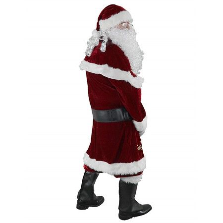 Men's Deluxe Santa Suit 12PCS Christmas Adult Santa Claus Costume XXXL