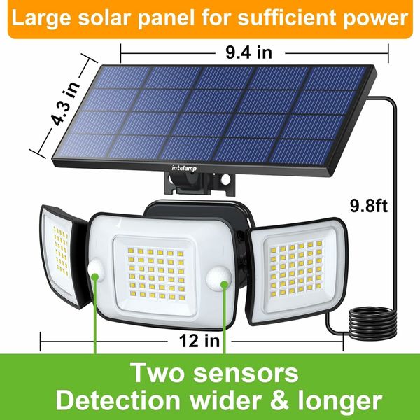 Solar Flood Lights Outdoor Motion Sensor with Remote Control, 6000mAh 1200LM Solar Lights for Outside IP65 Waterproof