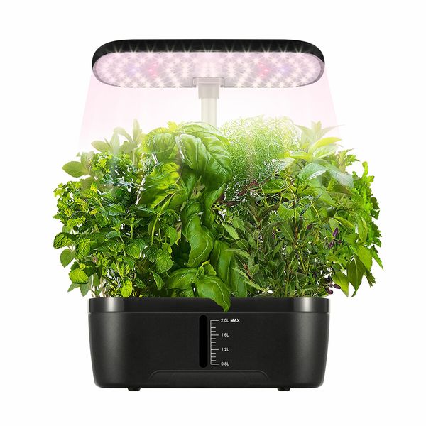 Hydroponics Growing System 8 Pods Indoor Herb Garden Kit Full Spectrum LED Grow Light Smart Water Pump Tank Planter Plant Germination