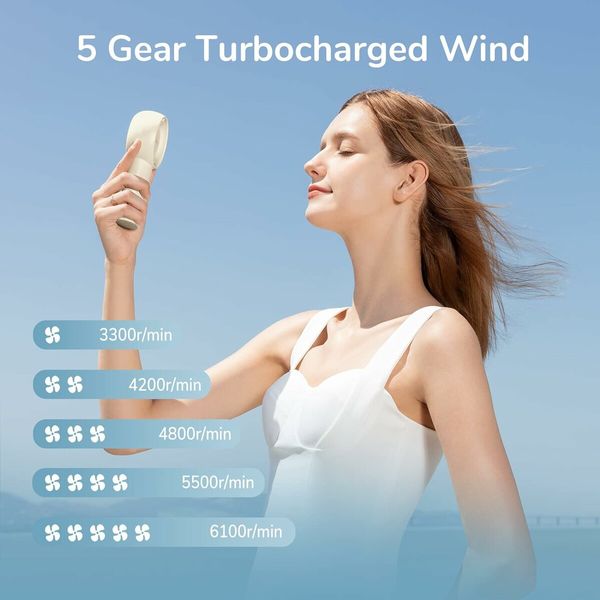 Handheld Turbo Fan, 16H Max Cooling Time, Mini Portable Hand Fan for Travel, Outdoor, Home, Office Brown