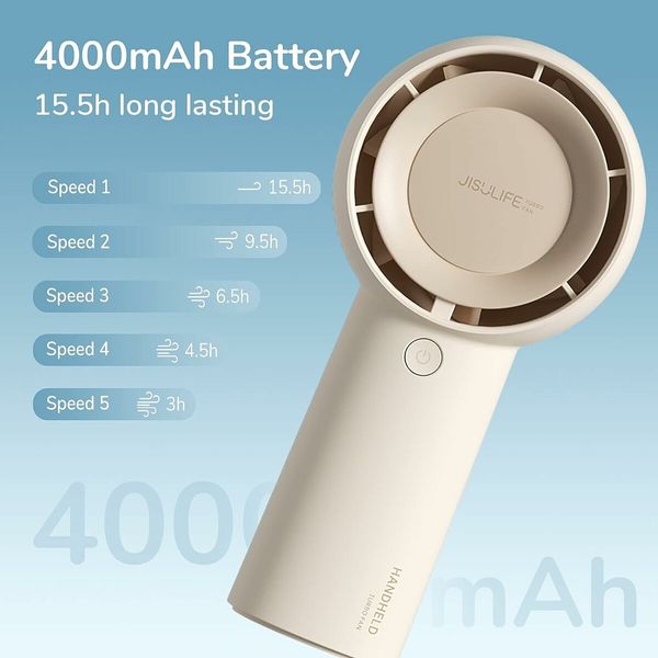 Handheld Turbo Fan, 16H Max Cooling Time, Mini Portable Hand Fan for Travel, Outdoor, Home, Office Brown