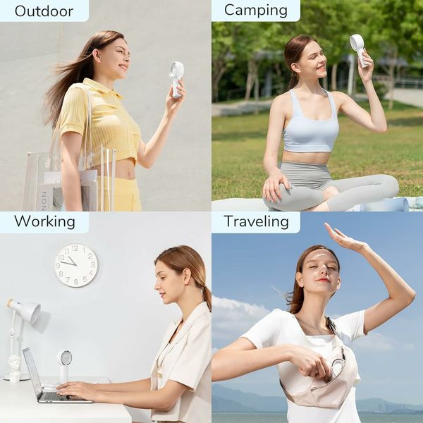 Handheld Turbo Fan, 16H Max Cooling Time, Mini Portable Hand Fan for Travel, Outdoor, Home, Office White