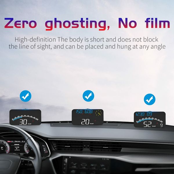 Digital GPS Speedometer,Universal Car HUD Head Up Display with Speed KMH,Compass Direction,Fatigue Driving Reminder,Driving Distance,Altitude,Overspeed Alarm HD Display,for All Vehicle