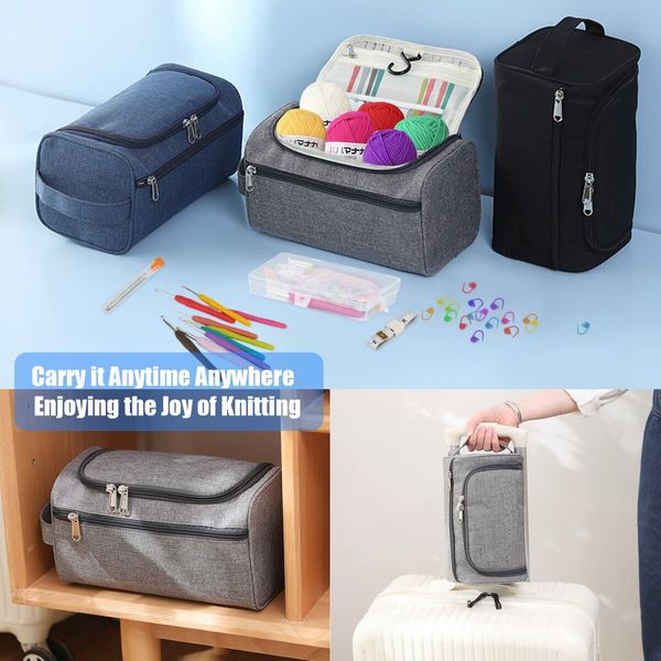 Crochet Kits for Beginners Adults Crochet Kit Crochet Yarns Crochet Hooks 2mm-8mm Knitting Accessories Tools Storage Case Needles Crochet Starter Kit