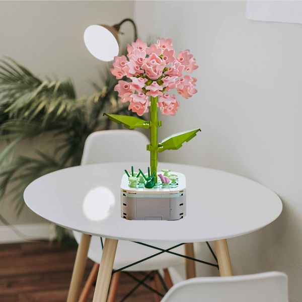 Building Block Flower Bouquet Building Sets DIY Creative Potting Building Blocks Flowers Artificial Flower Toy Gifts(Carnation)