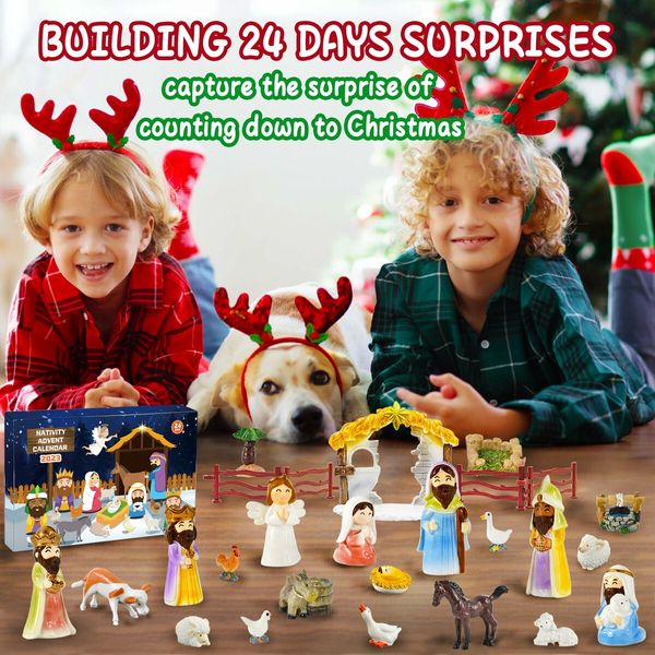 Nativity Advent Calendar 2023 Nativity Set for Kids Christmas Advent Calendar for Kids Boys Girls Teens Toddler Children Christian Religious Advent Calendar Gifts Toy