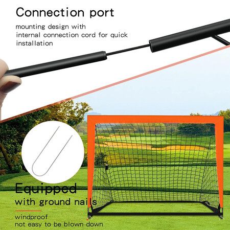 2 Pack 4 x 3 Size Portable Kid Soccer Goals for Backyard, Indoor and Outdoor Pop Up Soccer Goals,  120 x 90 x 90 cm Orange