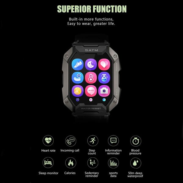 Smart Wristwatch Step Men Women Sports Outdoor Watch for Running Male Christmas Father boyfriend husband christmas birthday Valentine  Gifts Black