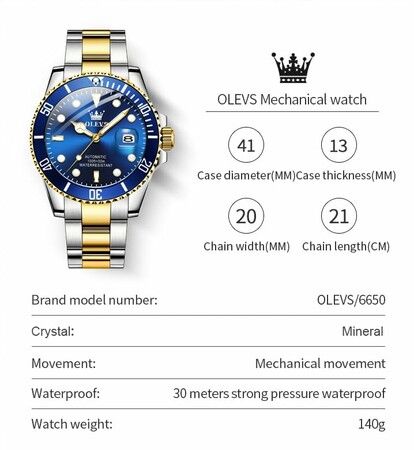 Men's Automatic Watch  Large Face Self Winding Stainless Steel Watch Luminous Men Mechanical Watch Waterproof Male Christmas Father Boyfriend husband Gifts