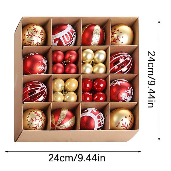 Ball Ornaments Set Shatterproof Christmas Tree Decor Decorative Set, for Home Holiday Wedding Party Xmas Hanging Decorations - Red/Gold.