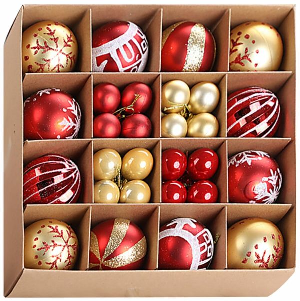 Ball Ornaments Set Shatterproof Christmas Tree Decor Decorative Set, for Home Holiday Wedding Party Xmas Hanging Decorations - Red/Gold.