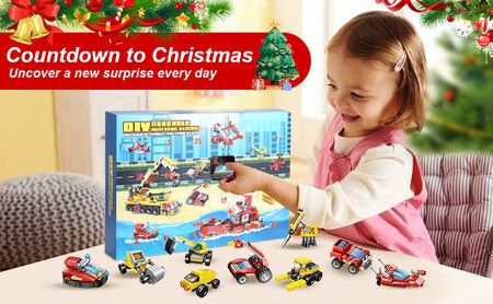 Advent Calendar 2023 Kids 24 Days Building Blocks Toy CAR TRUCK Set Christmas Countdown Calendar Toys Gifts for Boys Girls 3+ Years Old