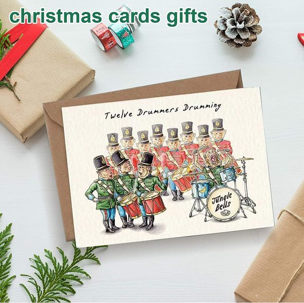 12Pcs Christmas Countdown Gift Card Set, Unique And Interesting Christmas Card In Separate Envelope