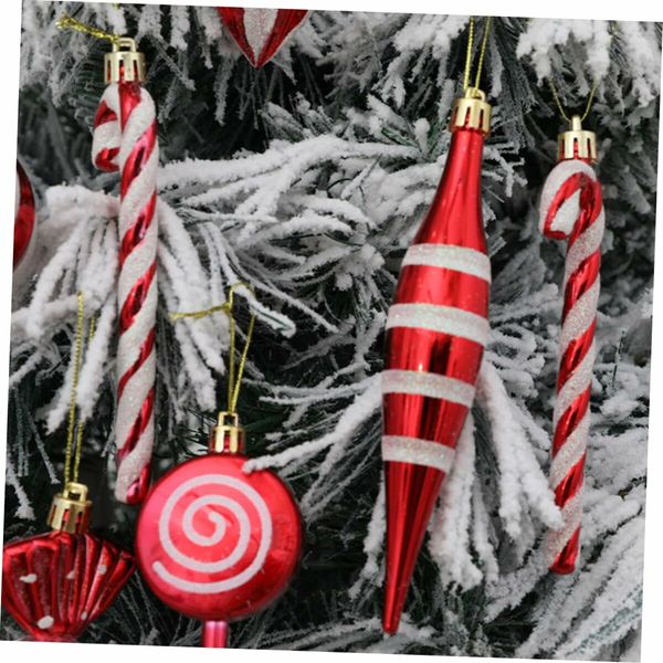 14pcs Christmas Candy Cane Ornaments Candy Xmas Tree Hanging Decors Ornament Combination Accessories Christmas Boots Gift Box