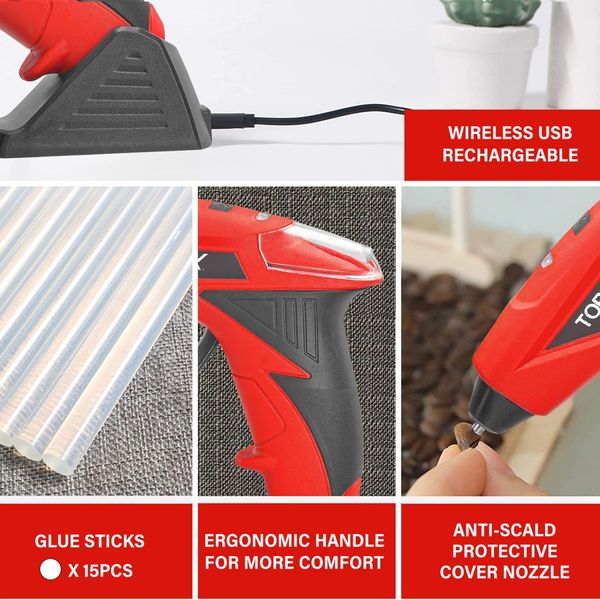 TOPEX 4V Max Cordless Glue Gun Soldering Iron Twin Kit