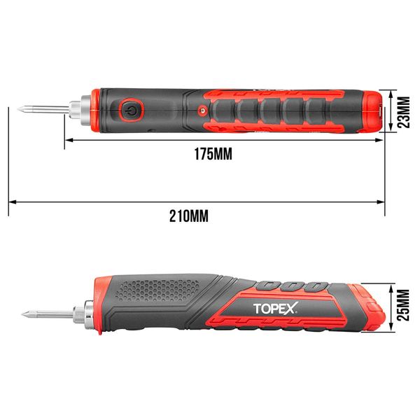 TOPEX 4V Max Cordless Soldering Iron with Rechargeable Lithium-Ion Battery