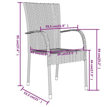 3 Piece Garden Dining Set Poly Rattan Grey