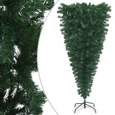 Upside-down Artificial Christmas Tree with LEDs 120 cm Green