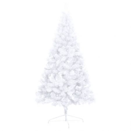 Artificial Half Christmas Tree with LED&Stand White 210 cm PVC