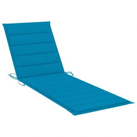 Garden Sun Lounger with Cushion Solid Acacia Wood