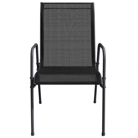 Garden Chairs 6 pcs Steel and Textilene Black