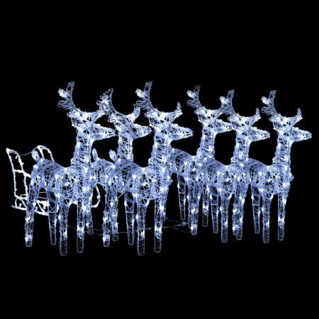 Reindeers & Sleigh Christmas Decoration 320 LEDs Acrylic