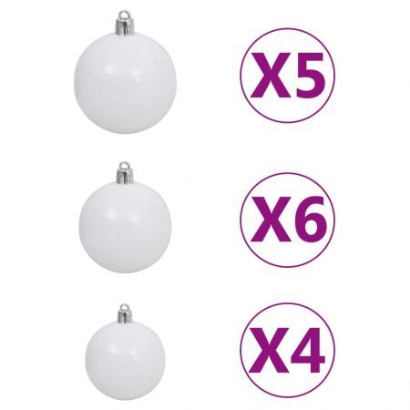 Upside-down Artificial Christmas Tree with LEDs&Ball Set 150 cm