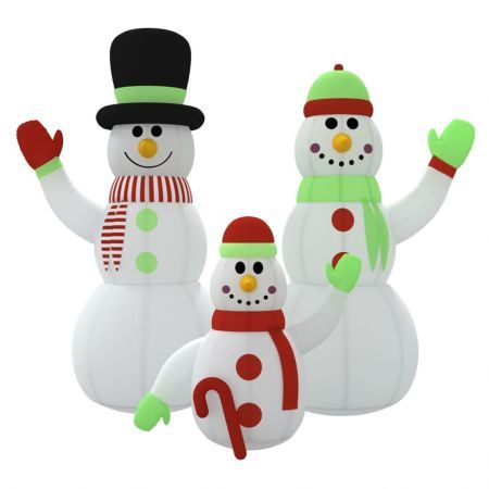 Inflatable Snowman Family with LEDs 500 cm