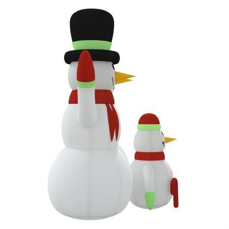 Inflatable Snowman Family with LEDs 500 cm