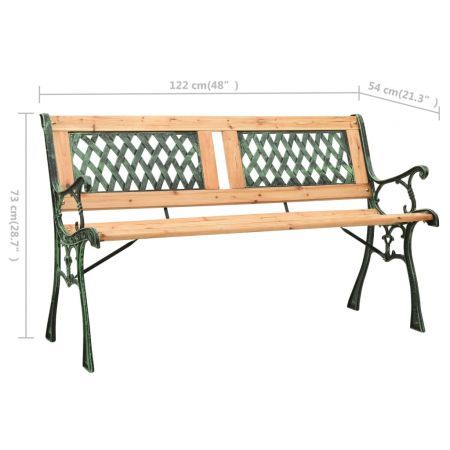 Garden Bench 122 cm Cast Iron and Solid Firwood