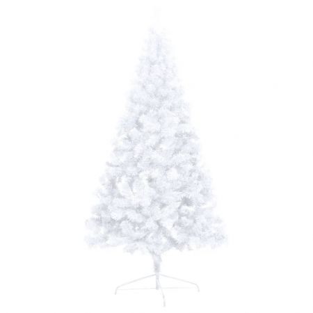 Artificial Half Christmas Tree with LEDs&Ball Set White 210 cm