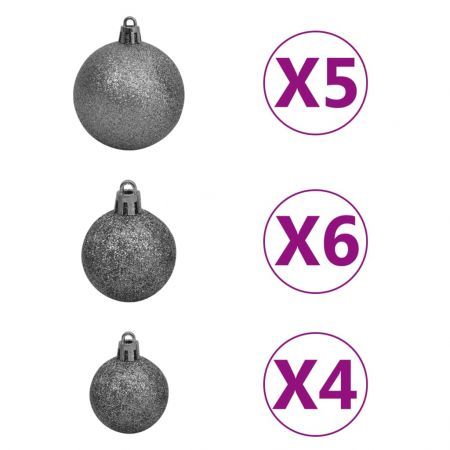 Upside-down Artificial Christmas Tree with LEDs&Ball Set 120 cm