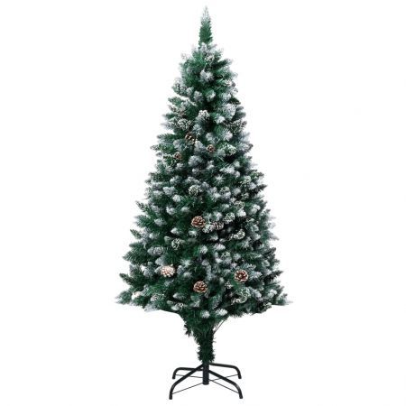 Artificial Christmas Tree LEDs&Pine Cones&White Snow 240 cm