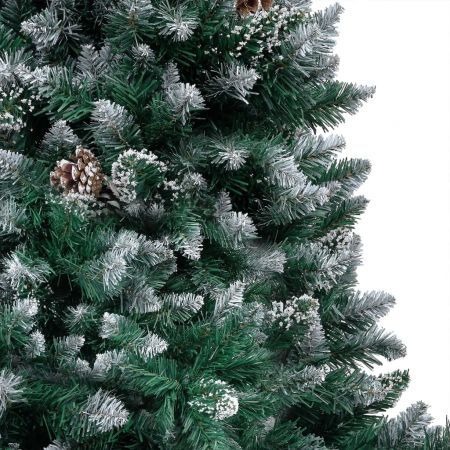 Artificial Christmas Tree LEDs&Pine Cones&White Snow 240 cm