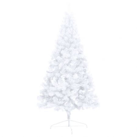 Artificial Half Christmas Tree with LED&Stand White 150 cm PVC