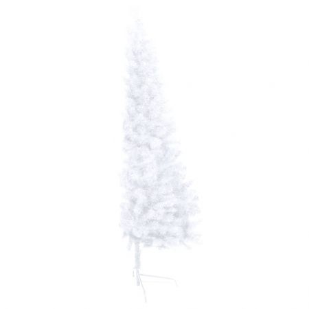 Artificial Half Christmas Tree with LED&Stand White 240 cm PVC