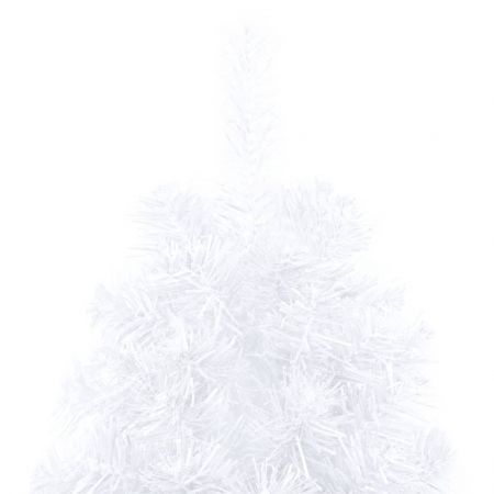 Artificial Half Christmas Tree with LED&Stand White 240 cm PVC