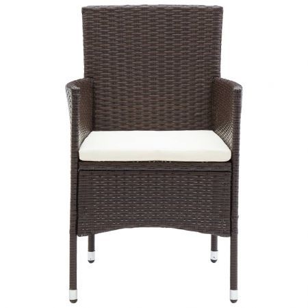 Garden Dining Chairs 4 pcs Poly Rattan Brown