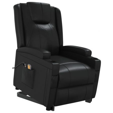 Stand up Massage Chair Black Faux Leather