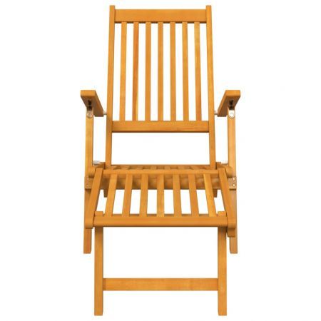 Outdoor Deck Chairs with Footrests and Table Solid Wood Acacia