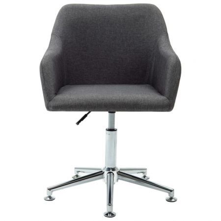 Swivel Dining Chair Dark Grey Fabric