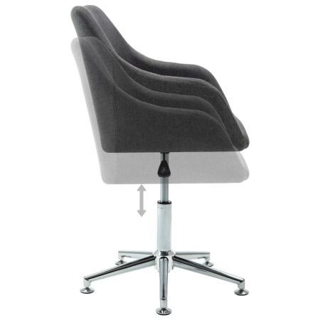 Swivel Dining Chair Dark Grey Fabric