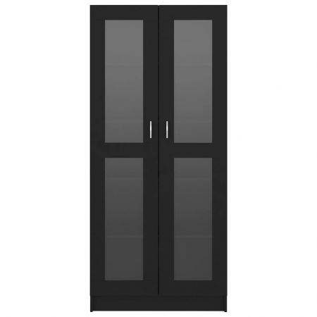 Vitrine Cabinet Black 82.5x30.5x185.5 cm Engineered Wood