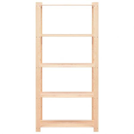 5-Tier Storage Rack 80x38x170 cm Solid Wood Pine 250 kg