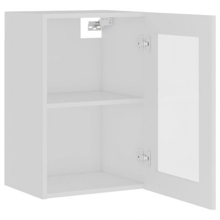 Hanging Glass Cabinet White 40x31x60 cm Engineered Wood