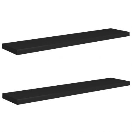 Floating Wall Shelves 2 pcs Black 120x23.5x3.8 cm MDF