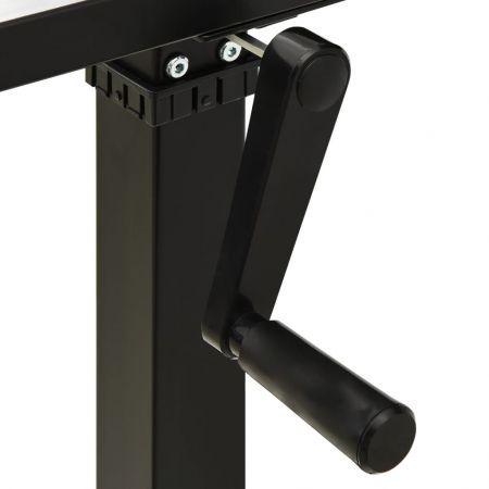 Manual Height Adjustable Standing Desk Frame Hand Crank Black