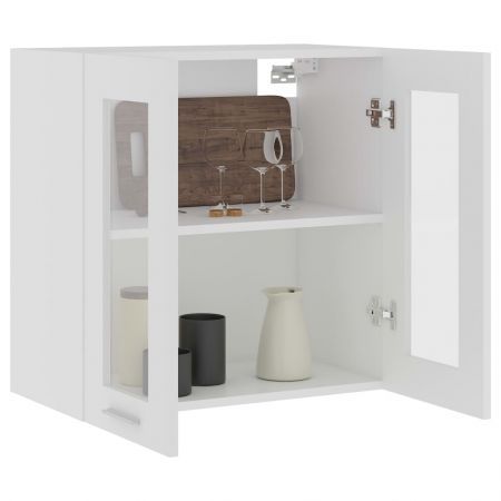 Hanging Glass Cabinet White 60x31x60 cm Engineered Wood