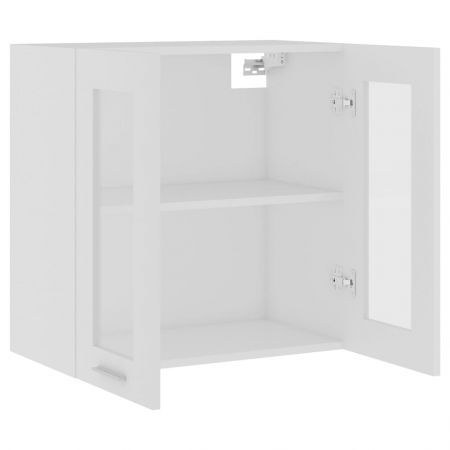 Hanging Glass Cabinet White 60x31x60 cm Engineered Wood